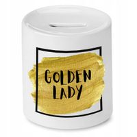 Skarbonka Dla Dziewczyny Golden Lady Prezent Z Nadrukiem Ze Zdjęciem