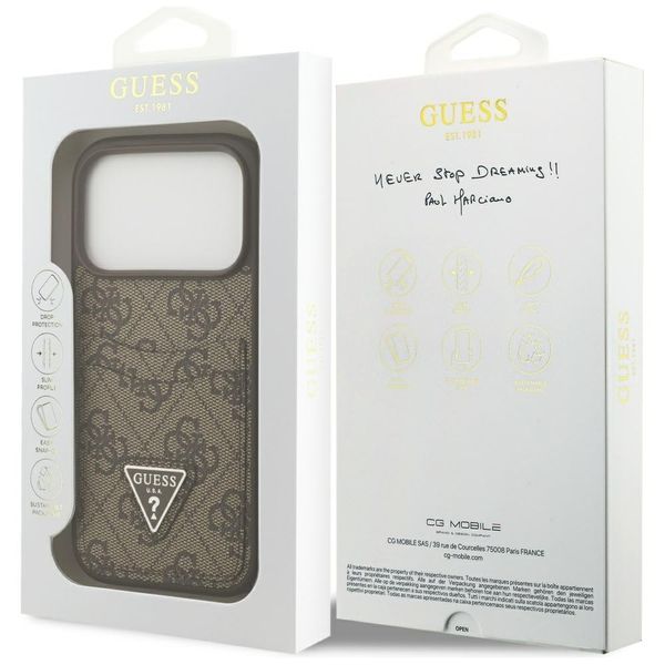 Etui Guess 4G Double Card Triangle do iPhone 17 Pro brązowy zdjęcie 8