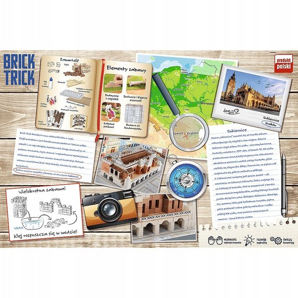 BRICK TRICK SUKIENNICE BUDUJ Z CEGŁY 450 ELEMENTÓW zdjęcie 3