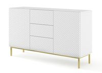 Komoda Ravenna C 150 cm 2D3S biały połysk rama