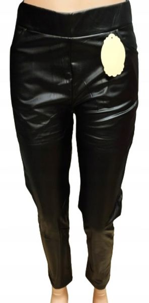 LEGGINSY Spodnie lekko ocieplone Eko Skóra czarne wysoki stan XL/2XL zdjęcie 1