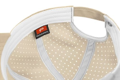 CZAPKA z Daszkiem Bejsbolówka Oddychająca Głęboka JASNOBEŻOWA Pako Jeans na Arena.pl