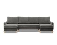 Narożnik w kształcie U, MILO, velvet, 294x140x92, jasny szary | TYLETEGOTU