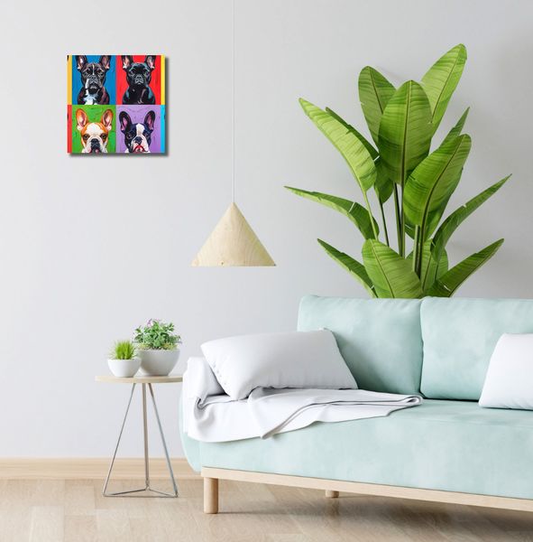 Obraz 30x30cm Buldogi Francuskie zdjęcie 2