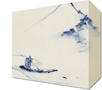 Obraz 20x20cm A Person in a Small Boat, Hokusai Vintage do Salonu