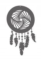 Ł5 Łapacz snów zawieszka ozdoba ażur dekor c. szar