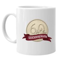 Sześćdziesięciolatek - moneta - kubek na ŚMIESZNY prezent- 60 urodziny