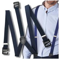 Elastyczne szerokie szelki granatowe męskie mocne do spodni outdoorowe