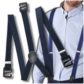 Elastyczne szerokie szelki granatowe męskie mocne do spodni outdoorowe