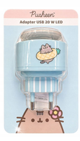 Adapter Pusheen Ładowarka Sieciowa 20W USB-A USB-C Niebieska LED
