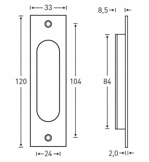 UCHWYT WPUSZCZANY DO DRZWI PRZESUWNYCH PREMIUM zdjęcie 2