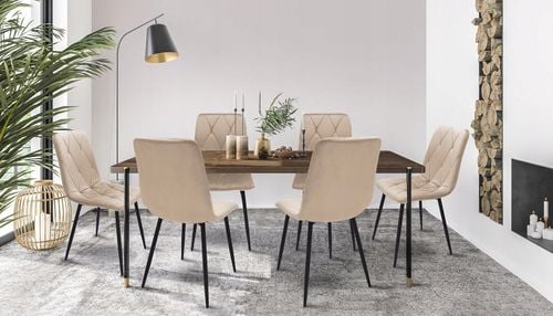 4 x krzesło tapicerowane pikowane welur nowoczesne na Arena.pl