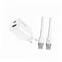 Szybka ładowarka GaN 45W 2 wejścia USB i USB-C z kablem do Oppo A57s