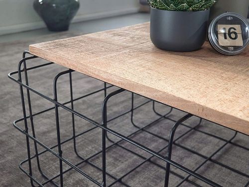 Stolik kawowy w stylu industrialnym drewniany blat na Arena.pl