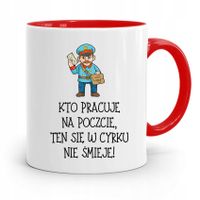 Kubek Czerwony Prezent Dla Listonosza W Cyrku Się Z Nadrukiem Ze Zdjęciem