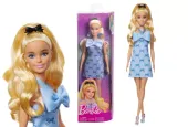 Zabawka dla dziecka - kultowa lalka Barbie w niebieskiej sukience w kokardy