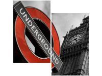 60X60CM LONDYŃSKIE METRO DWU OBRAZ ŚCIAN