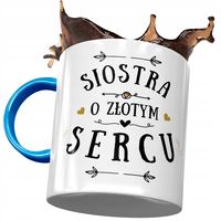 Kubek Błękitny Dla Siostry Na Urodziny Na Prezent Z Nadrukiem Ze Zdjęciem
