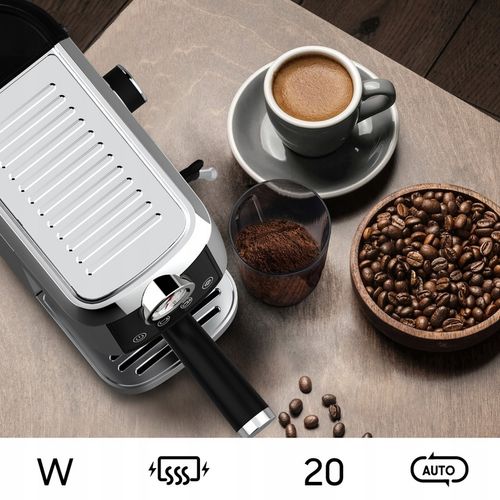 Iceagle Ekspres do kawy espresso CM1665, manometr, 20 barowa włoska pompa na Arena.pl