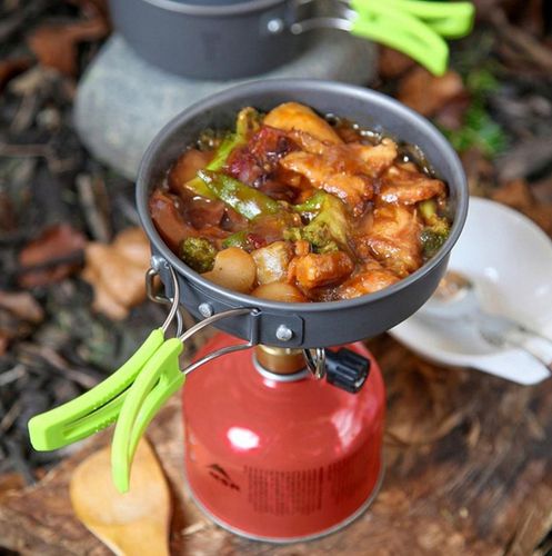 Zestaw Garnków Naczyń Turystycznych Pod Namiot Zg5-02 Zielony na Arena.pl