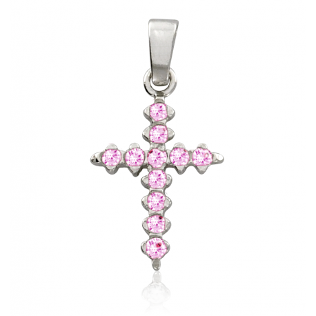 SREBRNY KRZYŻYK OZDOBNY Z CYRKONIAMI SREBRO PRÓBY 925 DOSTĘPNY W RÓŻNYCH KOLORACH na Arena.pl