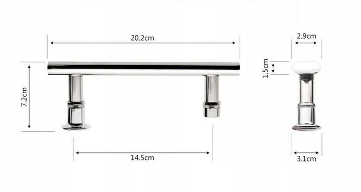 UCHWYT KLAMKA RĄCZKA DO KABIN PRYSZNICOWYCH 14,5CM 145MM SANNIT zdjęcie 3