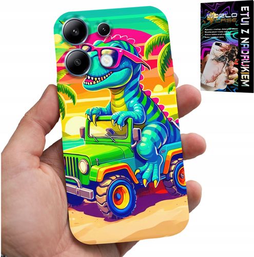 ETUI DO XIAOMI NOTE 14S - DINOZAUR W CIĘŻARÓWCE WZORY DLA DZIECI na Arena.pl