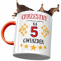 Kubek Pomarańczowy Dla Chrzestnego Na Urodziny Z Nadrukiem Ze Zdjęciem