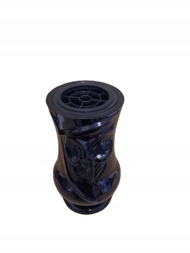 Wazon na cmentarz- Wazon Nagrobny W8 Czarny na Arena.pl