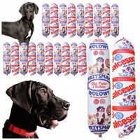 Karma dla Psa Psów Przysmak Wołowy Salceson Baton 19x1KG 95% mięsa + GRATIS