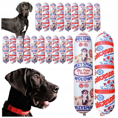 Karma dla Psa Psów Przysmak Wołowy Salceson Baton 19x1KG 95% mięsa + GRATIS na Arena.pl