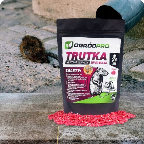 TRUTKA MEGA MOCNA GRANULAT Na Szczury Myszy Gryzonie Deratyzacja 1 KG na Arena.pl