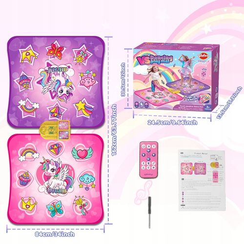 MATA DO TAŃCZENIA MUZYCZNA DLA DZIECI INTERAKTYWNA LED BLUETOOTH 9 × POZIOM na Arena.pl