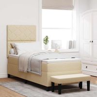 Łóżko sprężynowe z materacem Kremowy 80 x 200 cm tkanina