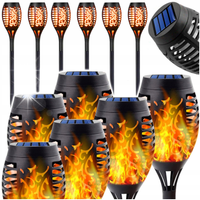 LAMPA SOLARNA OGRODOWA POCHODNIA LED ZESTAW 6SZT. LAMPY POCHODNIE DO OGRODU