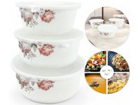 zestaw 3 misek szklanych z pokrywkami 3w1  misa1615