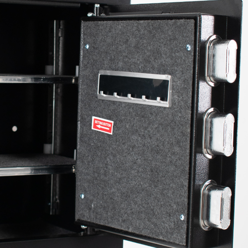 Pancerny Domowy Sejf Biometryczny Na Odcisk Palca 45x38x30 cm Czarny na Arena.pl