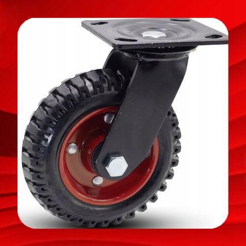 KÓŁKO OBROTOWE DO WÓZKA 200 mm DO 235 KG KOŁO JEZDNE GUMOWE BEZDĘTKOWE na Arena.pl