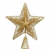 CZUBEK NA CHOINKĘ GWIAZDA XXL DUŻY 30CM LED Z BIAŁYM ŚWIATŁEM SZPIC METALOW