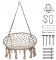 Huśtawka bocianie gniazdo do pokoju do ogrodu Premium - biała + zestaw mont