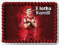 PROSTOKĄTNY OPŁATEK NA TORT A4 20x29CM - LEWAND.OWSKI + IMIĘ