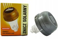 Kapturek znicz solarny srebro przykrywka 72mm z czujnikiem zmierzchu, solar