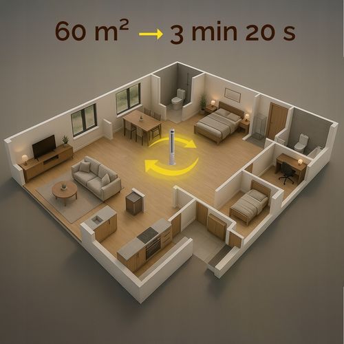 Wentylator kolumnowy stojący Cichy 19dB Yoer +12m zasięg 12 mocy na Arena.pl