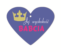 deska serce 15x17cm JEJ WYSOKOŚĆ BABCIA  TVSB05