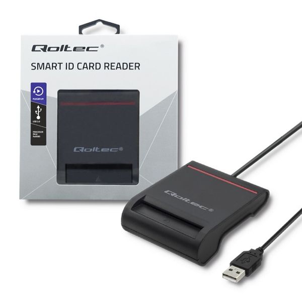 Qoltec Inteligentny czytnik chipowych kart ID |USB 2.0|Plug&Play zdjęcie 4
