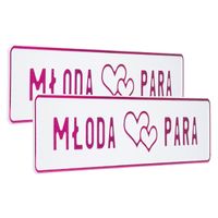 Tablice rejestracyjne ślubne weselne MŁODA PARA