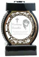 Ekskluzywny Duży Znicz szklany ozdobny z grawerem DLA DZIADKA na cmentarz