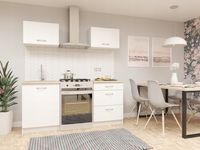 Zestaw mebli kuchennych Oslo TANIE Białe + Blat