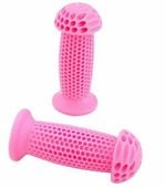 Chwyty rowerowe na kierownicę gumowe dziecięce różowe