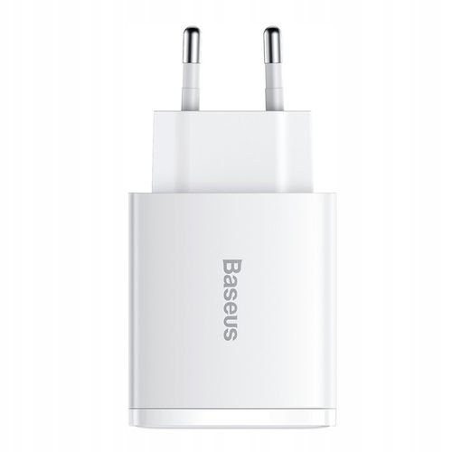 BASEUS SZYBKA ŁADOWARKA SIECIOWA KOSTKA 2x USB USB C 30W MOCNY ZASILACZ 3A na Arena.pl